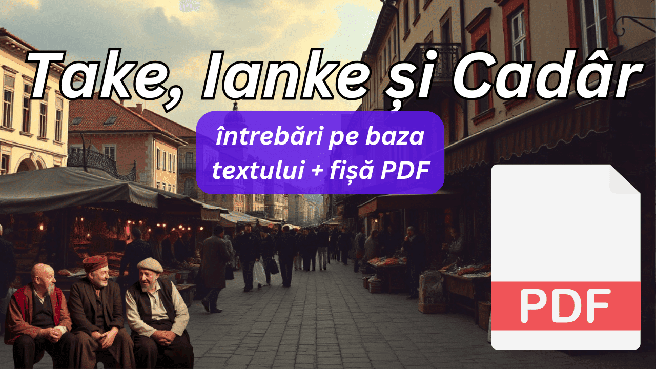 Take, Ianke și Cadâr (întrebări pe baza textului vox valachorum)