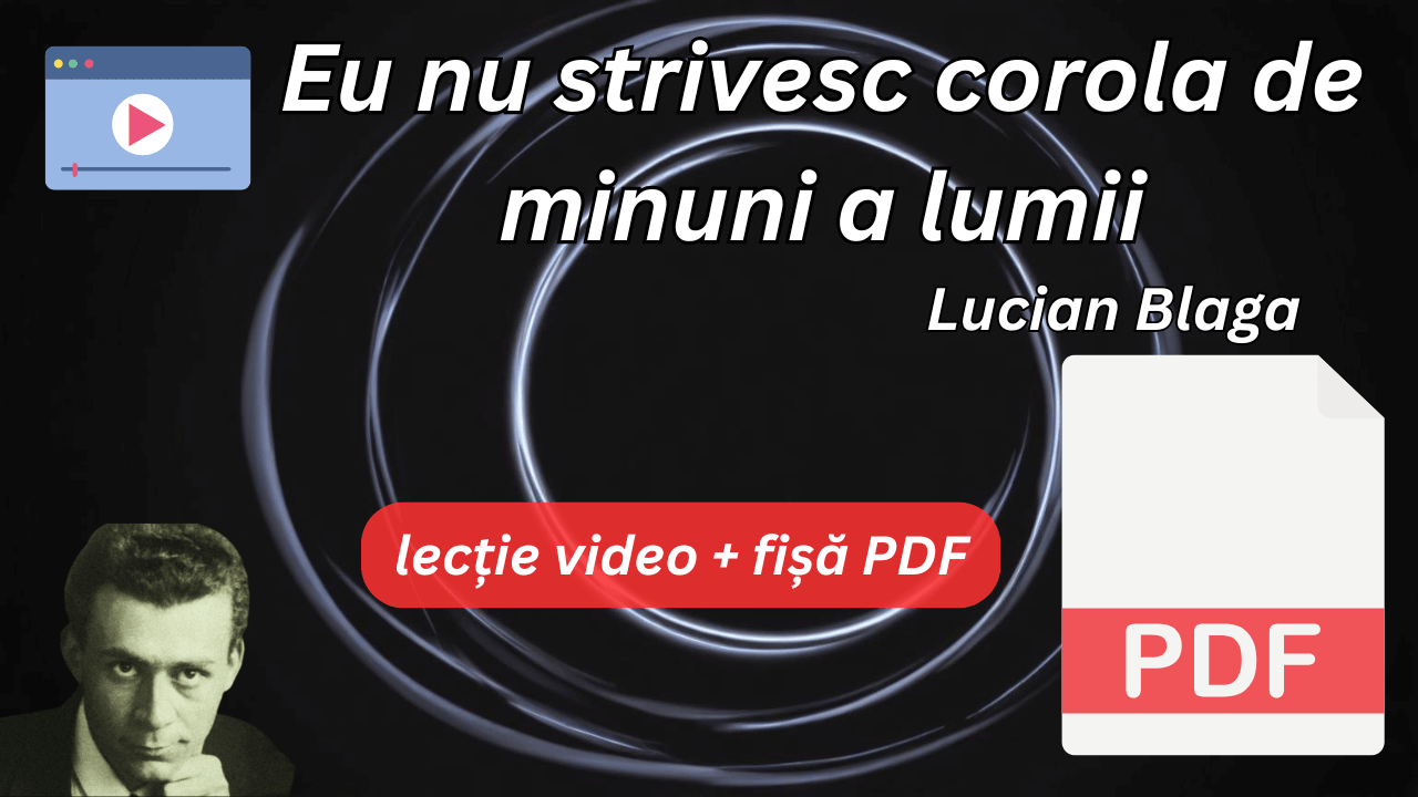 Eu nu strivesc corola de minuni a lumii de Lucian Blaga vox valachorum comentariu