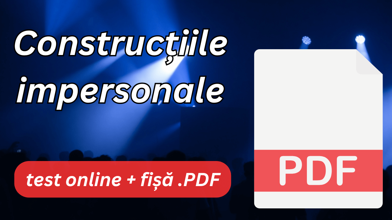 constructiile impersonale fisa de lucru pdf