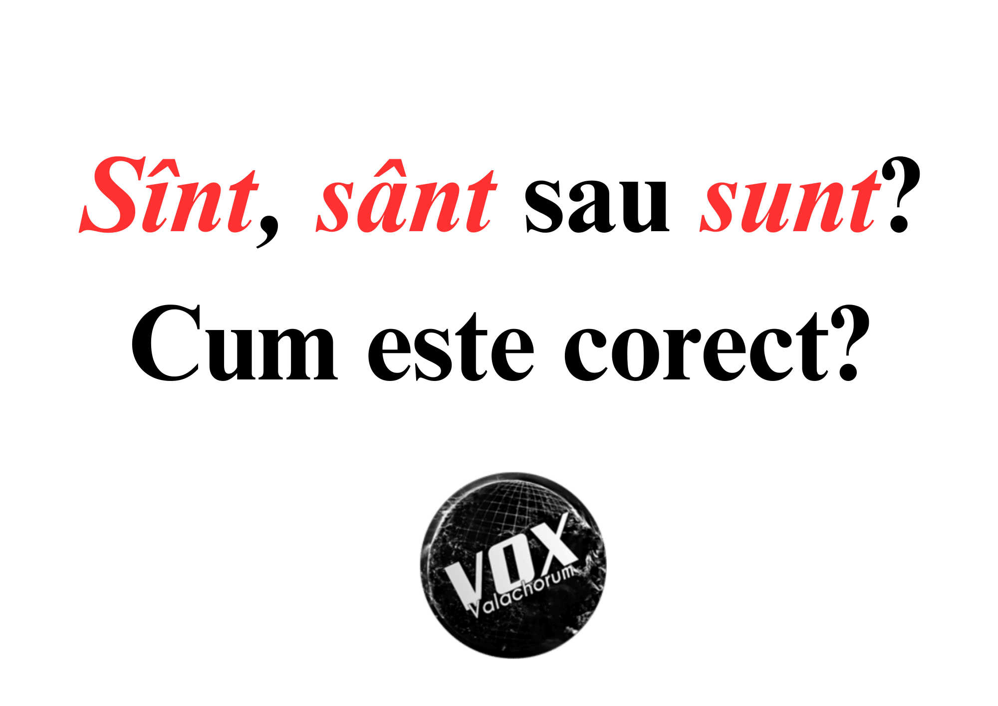 „Sînt”, „sânt” sau „sunt”? Cum este corect?